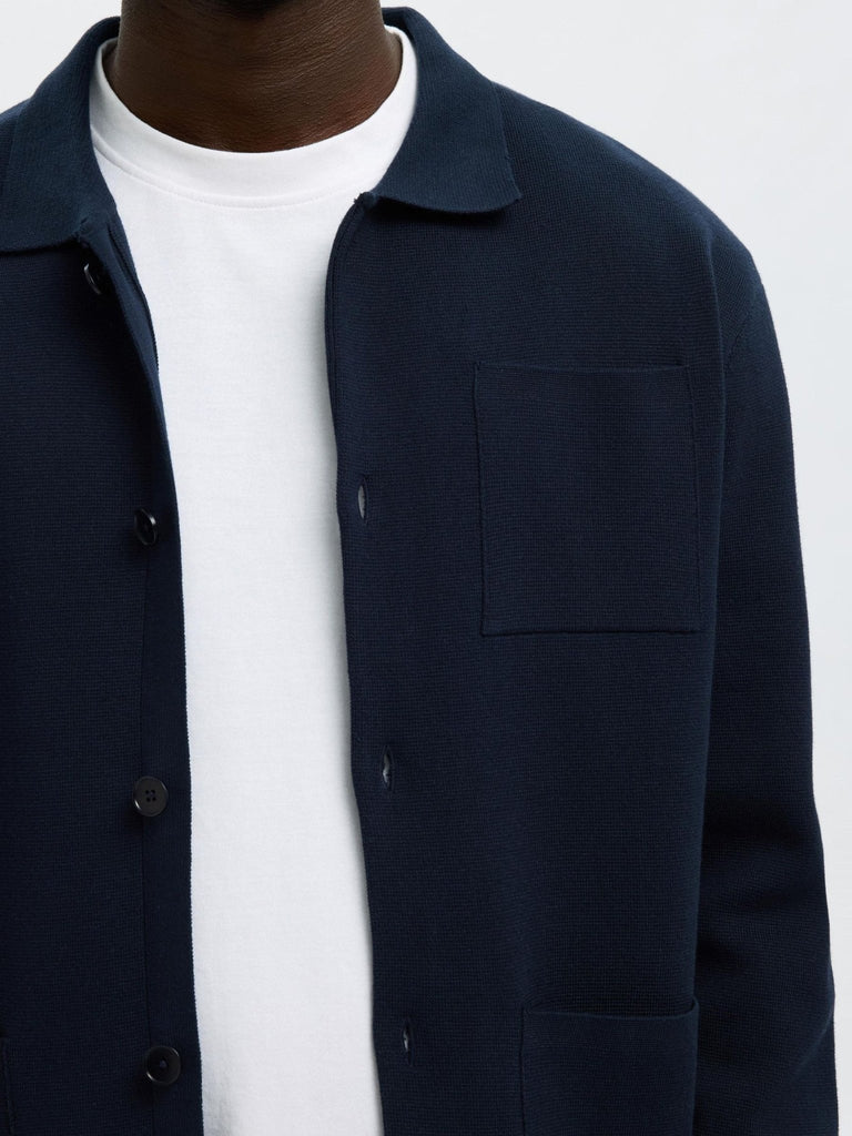SELECTED - RELAXED FIT KNITTED CARDIGAN - Navy - Cardigan_SELECTED - Aritmetik - montreal