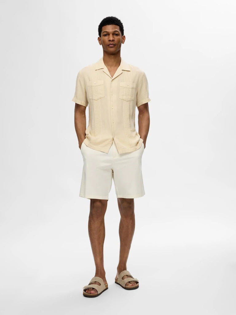 SELECTED - SHORT SLEEVED SHIRT - BEIGE - Shirt_SELECTED - Aritmetik - montreal