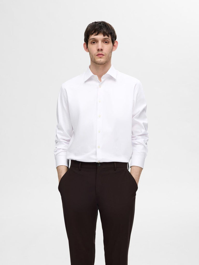 SELECTED - SLIM FIT STRETCH SHIRT - WHITE - Shirt_SELECTED - Aritmetik - montreal