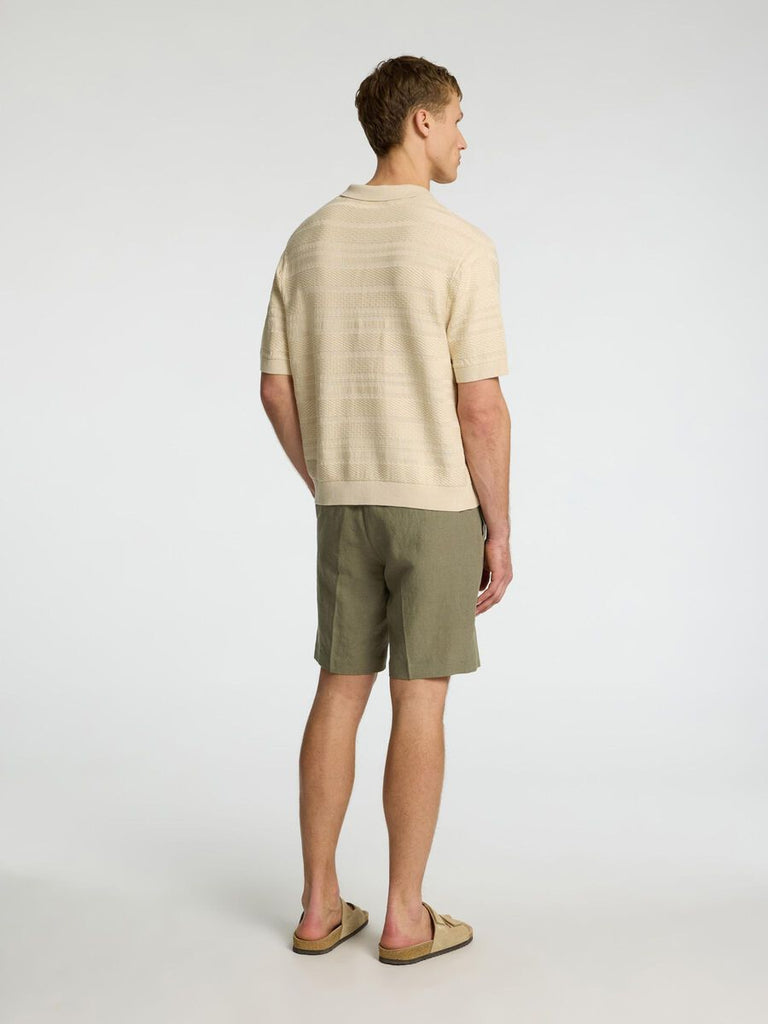 SELECTED - TEXTURED KNIT POLO - BEIGE - Polo_SELECTED - Aritmetik - montreal