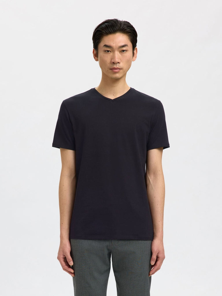 SELECTED - V - NECK T - SHIRT - BLACK - T-Shirts_Selected - Aritmetik - montreal
