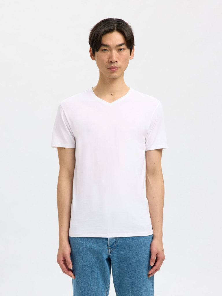 SELECTED - V - NECK T - SHIRT - White - T-Shirts_Selected - Aritmetik - montreal