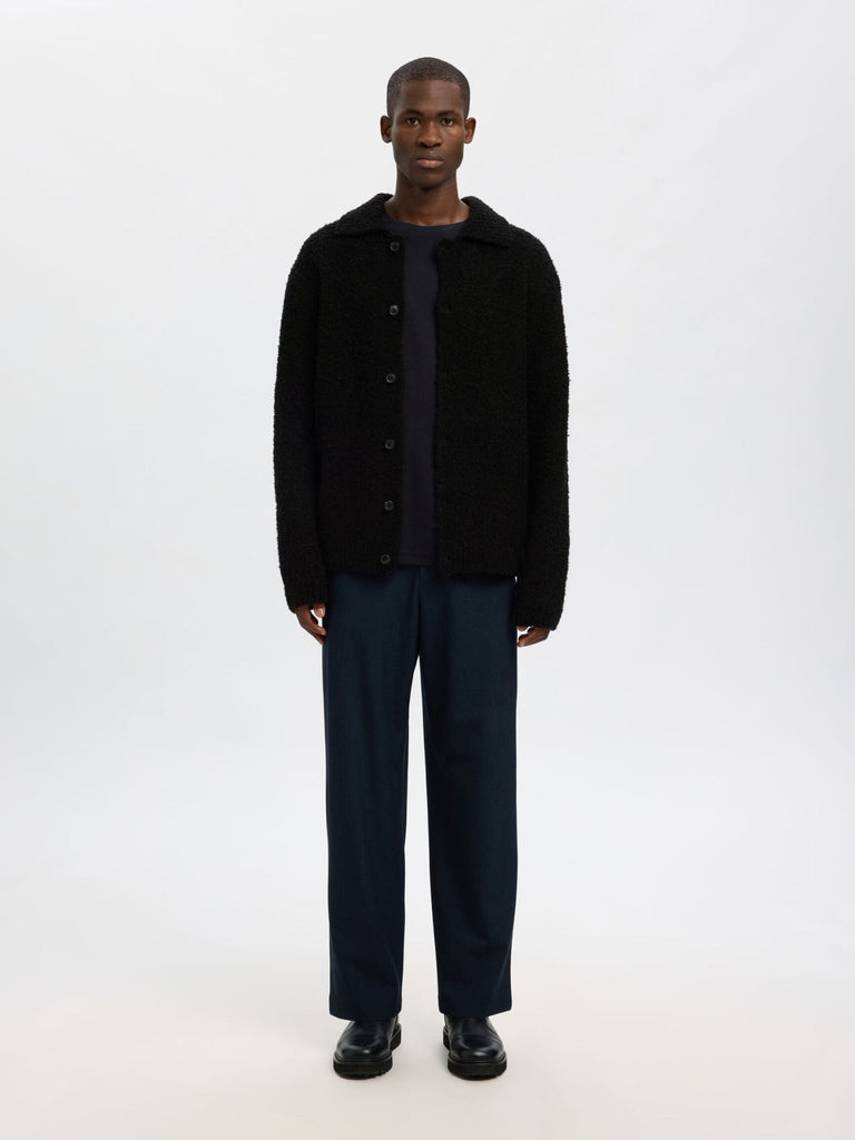 SELECTED - WOOL BLEND KNITTED CARDIGAN - Black - Cardigan_SELECTED - Aritmetik - montreal
