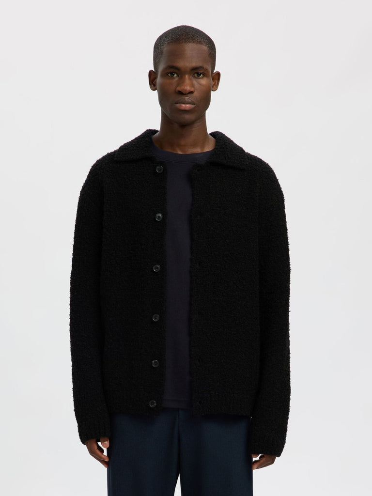 SELECTED - WOOL BLEND KNITTED CARDIGAN - Black - Cardigan_SELECTED - Aritmetik - montreal