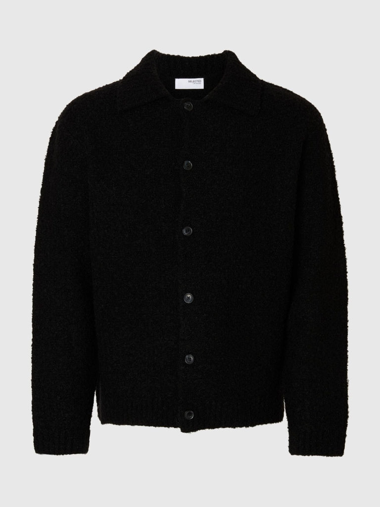 SELECTED - WOOL BLEND KNITTED CARDIGAN - Black - Cardigan_SELECTED - Aritmetik - montreal
