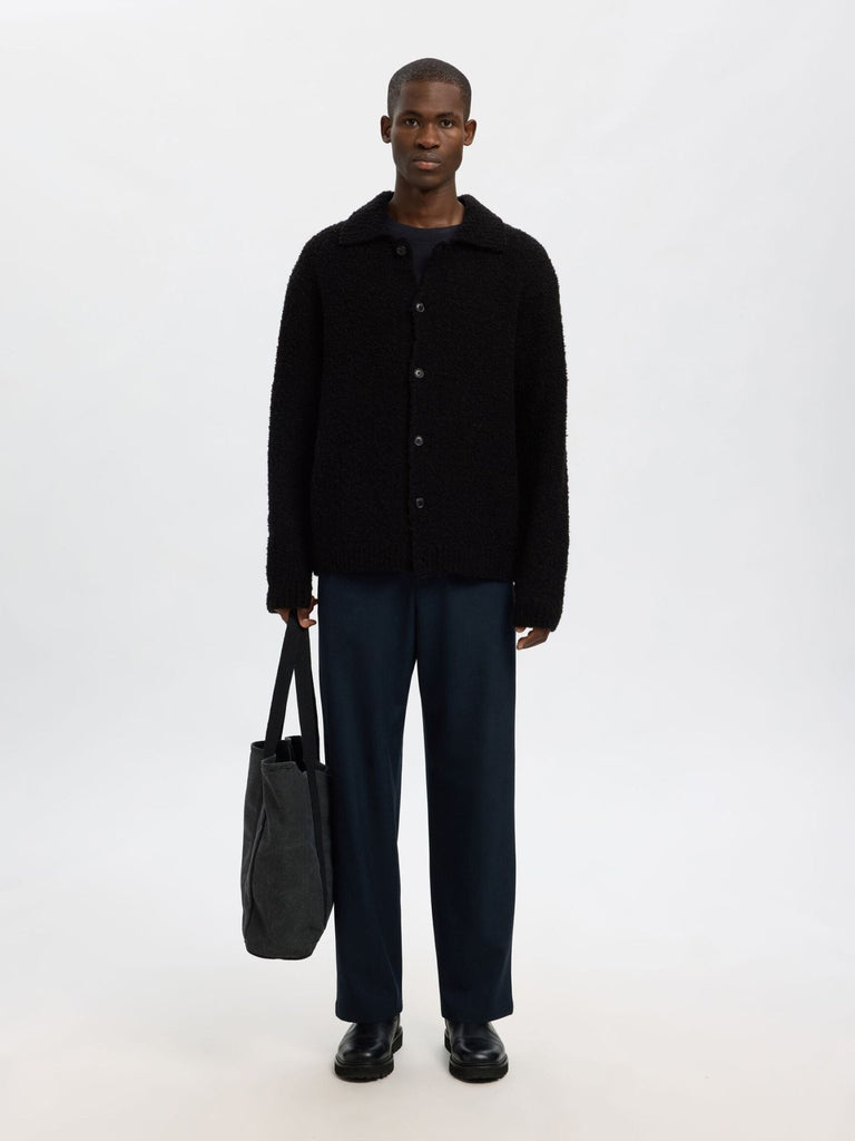 SELECTED - WOOL BLEND KNITTED CARDIGAN - Black - Cardigan_SELECTED - Aritmetik - montreal
