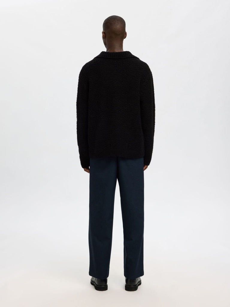 SELECTED - WOOL BLEND KNITTED CARDIGAN - Black - Cardigan_SELECTED - Aritmetik - montreal