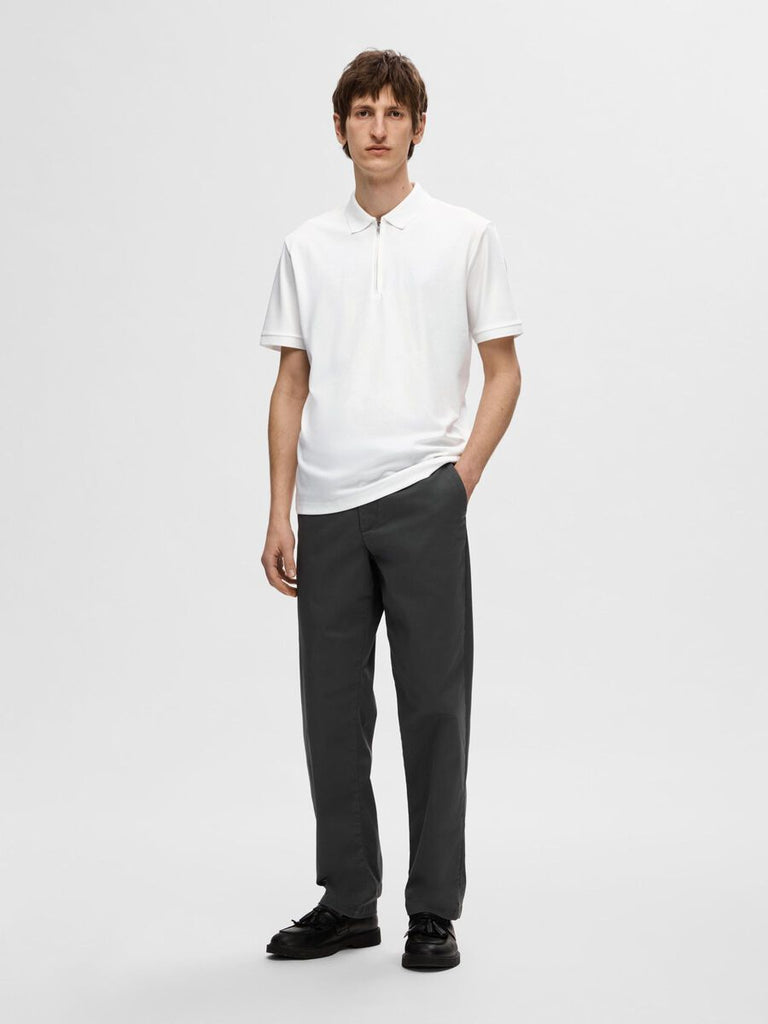 SELECTED - ZIPPER POLO SHIRT - WHITE - Polo_SELECTED - Aritmetik - montreal