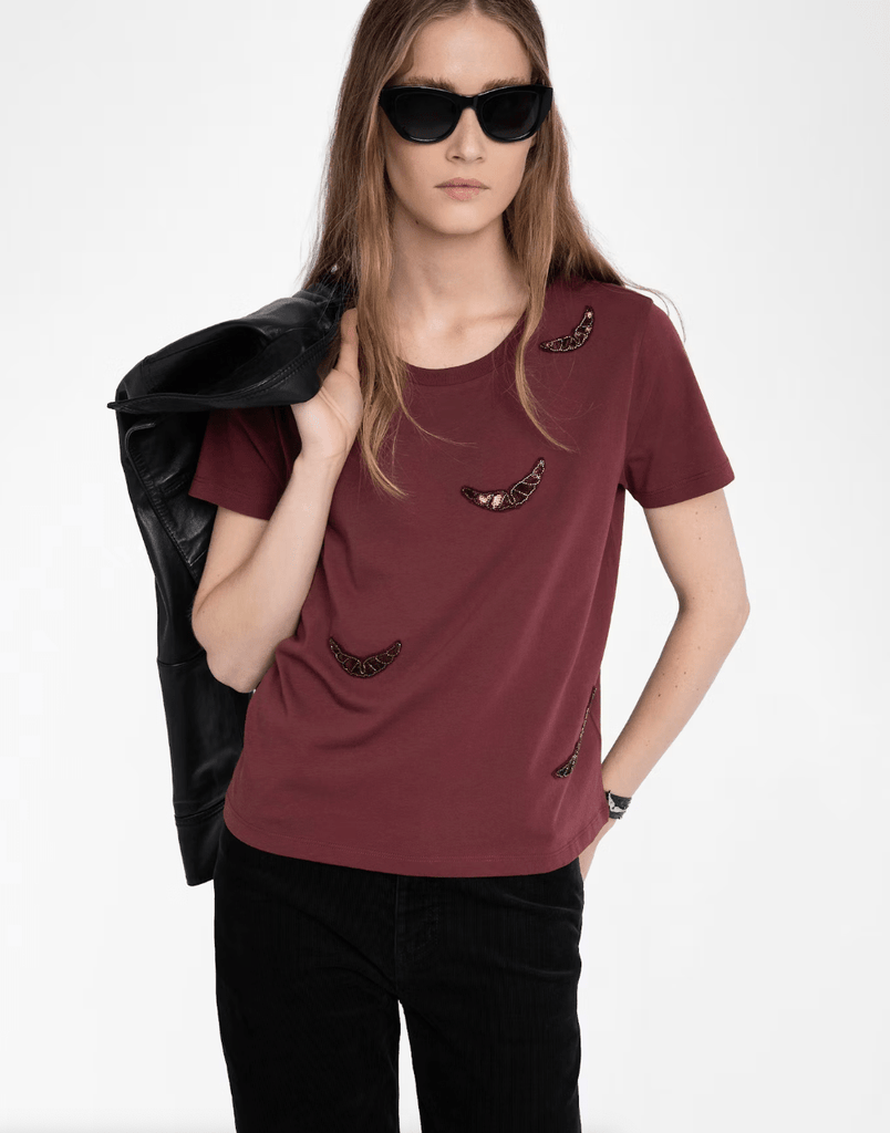 ZADIG & VOLTAIRE - Alys T-shirt - Burgundy - T-shirt_Zadig & Voltaire - Aritmetik - montreal