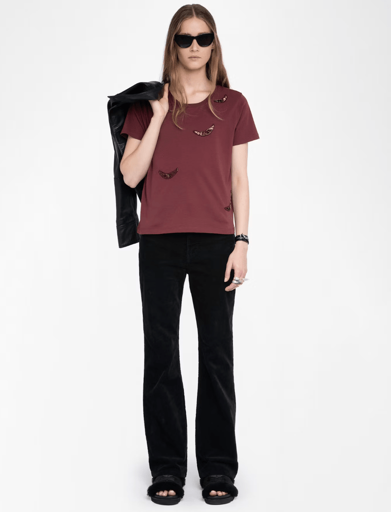 ZADIG & VOLTAIRE - Alys T-shirt - Burgundy - T-shirt_Zadig & Voltaire - Aritmetik - montreal