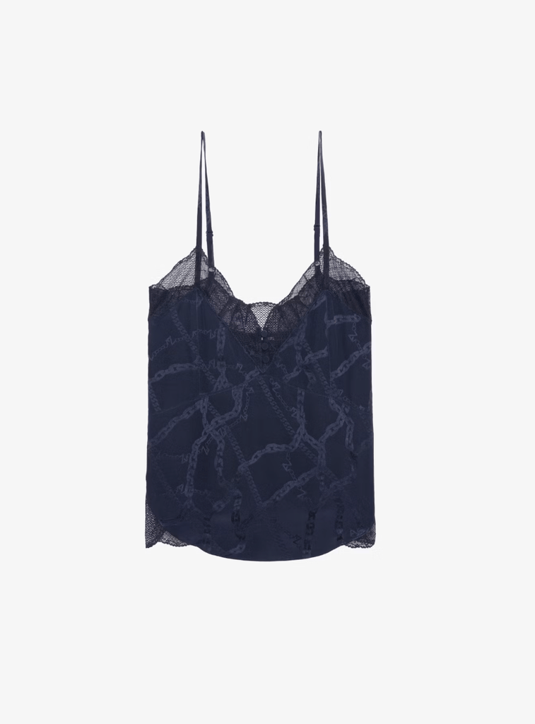 ZADIG & VOLTAIRE - CYOKO SILK CAMISOLE - NAVY - camisole_Zadig & Voltaire - Aritmetik - montreal