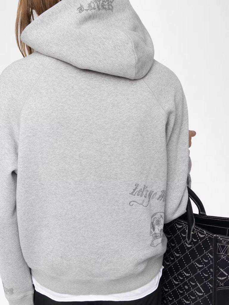 ZADIG & VOLTAIRE - Georgy Grey Women's Rhinestone Sweatshirt - Navy - Hoodie_Zadig & Voltaire - Aritmetik - montreal