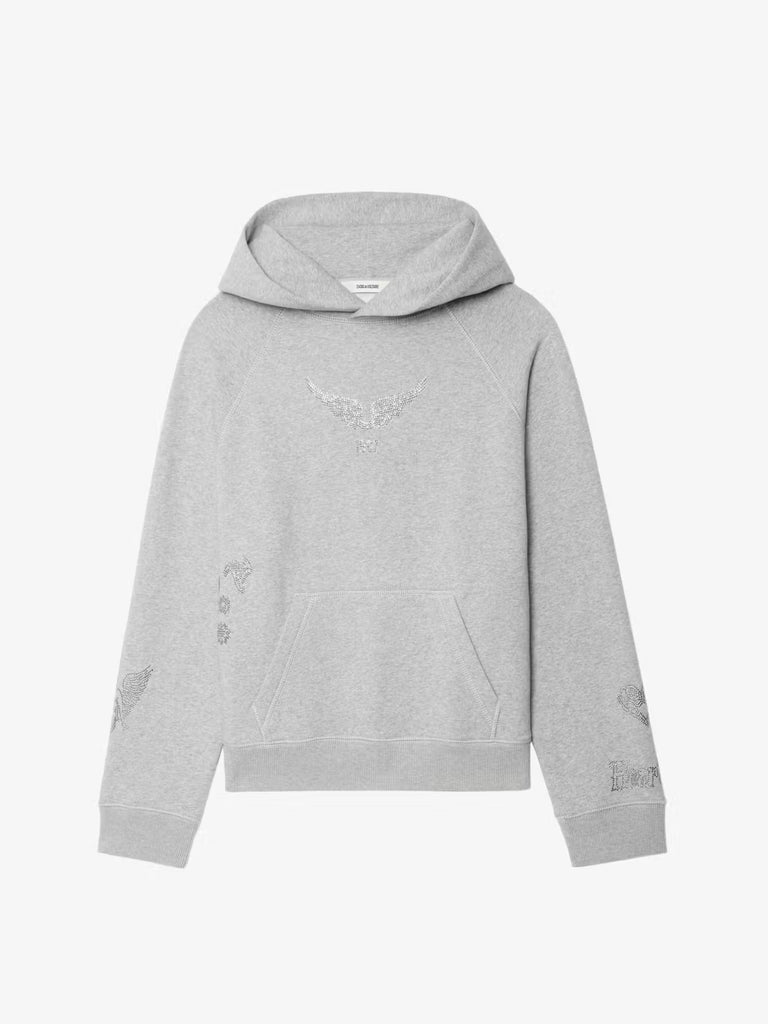 ZADIG & VOLTAIRE - Georgy Grey Women's Rhinestone Sweatshirt - Navy - Hoodie_Zadig & Voltaire - Aritmetik - montreal