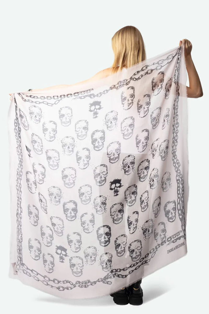 ZADIG & VOLTAIRE - KERRY SKULL SCARF - PINK - Scarf_Zadig & Voltaire - Aritmetik - montreal