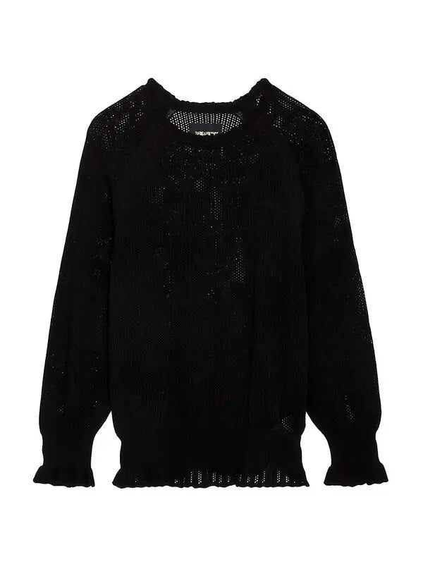 ZADIG & VOLTAIRE - Moria Dentelle Sweater - Black - Sweater_Zadig & Voltaire - Aritmetik - montreal