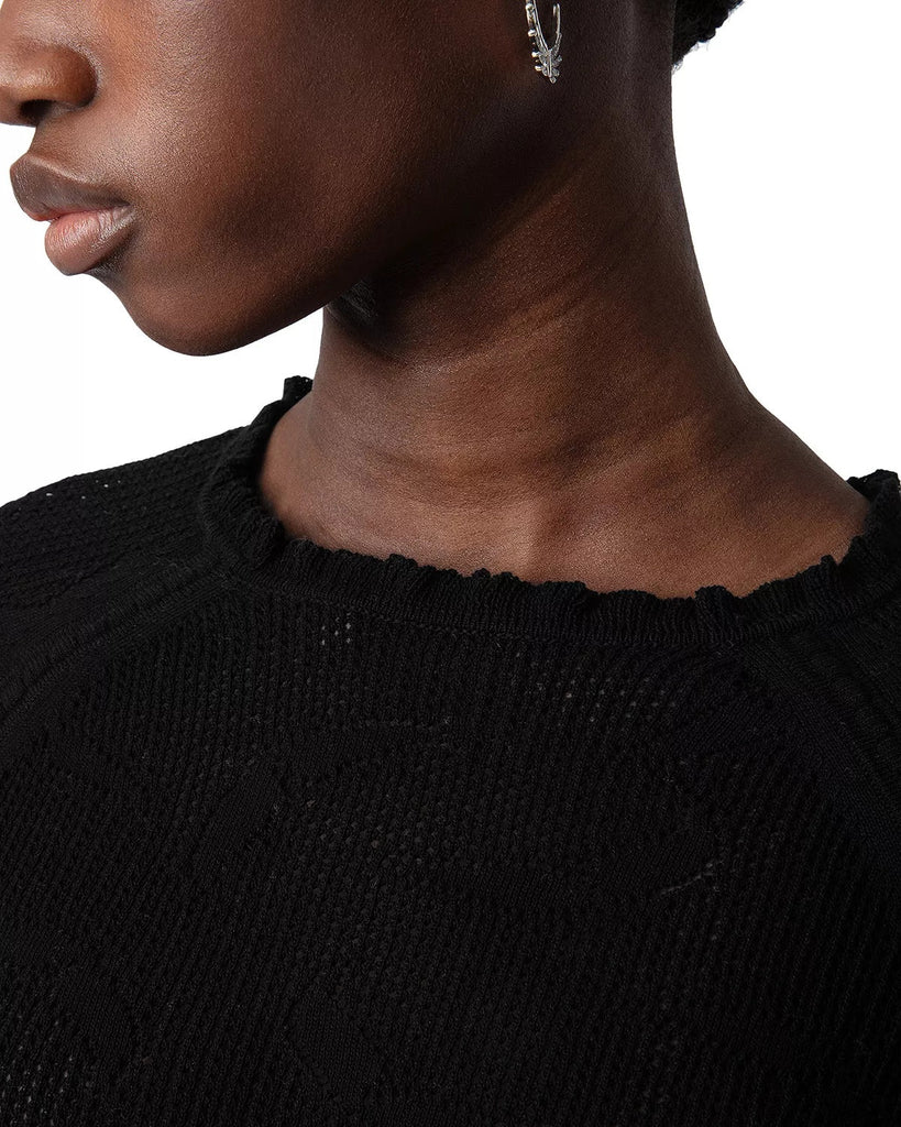 ZADIG & VOLTAIRE - Moria Dentelle Sweater - Black - Sweater_Zadig & Voltaire - Aritmetik - montreal