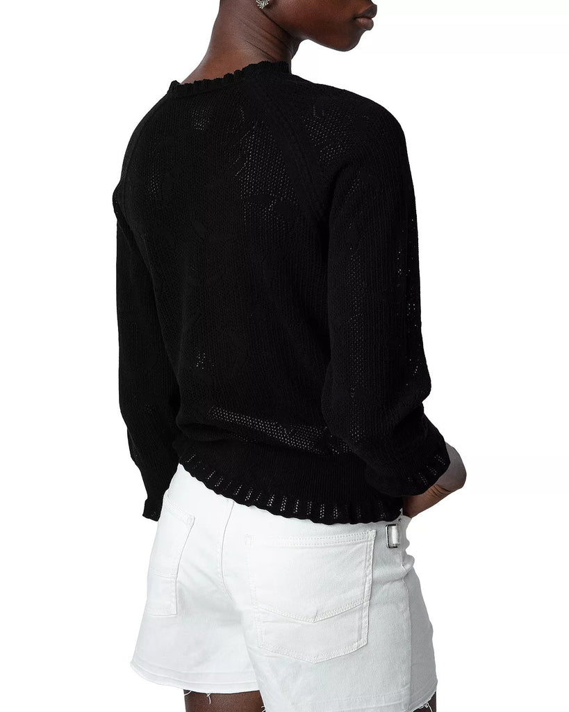 ZADIG & VOLTAIRE - Moria Dentelle Sweater - Black - Sweater_Zadig & Voltaire - Aritmetik - montreal