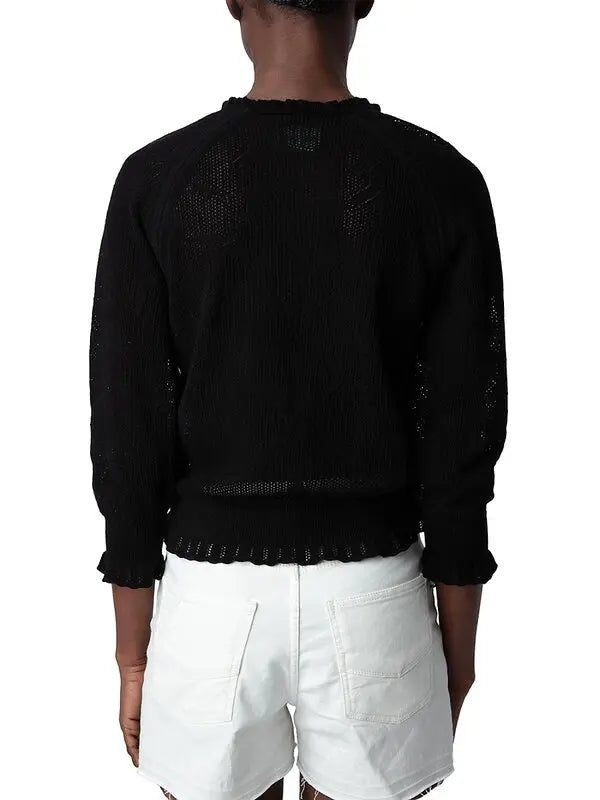 ZADIG & VOLTAIRE - Moria Dentelle Sweater - Black - Sweater_Zadig & Voltaire - Aritmetik - montreal