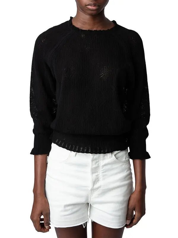 ZADIG & VOLTAIRE - Moria Dentelle Sweater - Black - Sweater_Zadig & Voltaire - Aritmetik - montreal