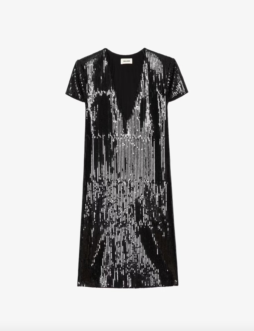 zadig and voltaire sequin dress Zadig & Voltaire Rim Sequins Dress in Metallic