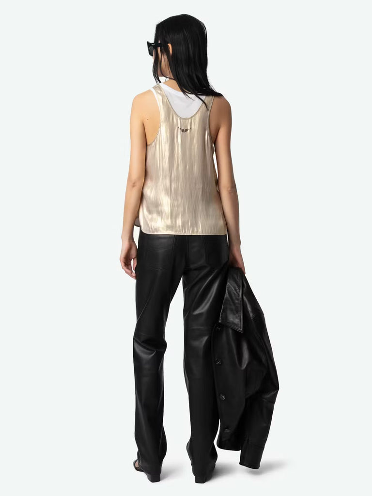ZADIG & VOLTAIRE - TARYS SATIN TOP - Gold - camisole_Zadig & Voltaire - Aritmetik - montreal