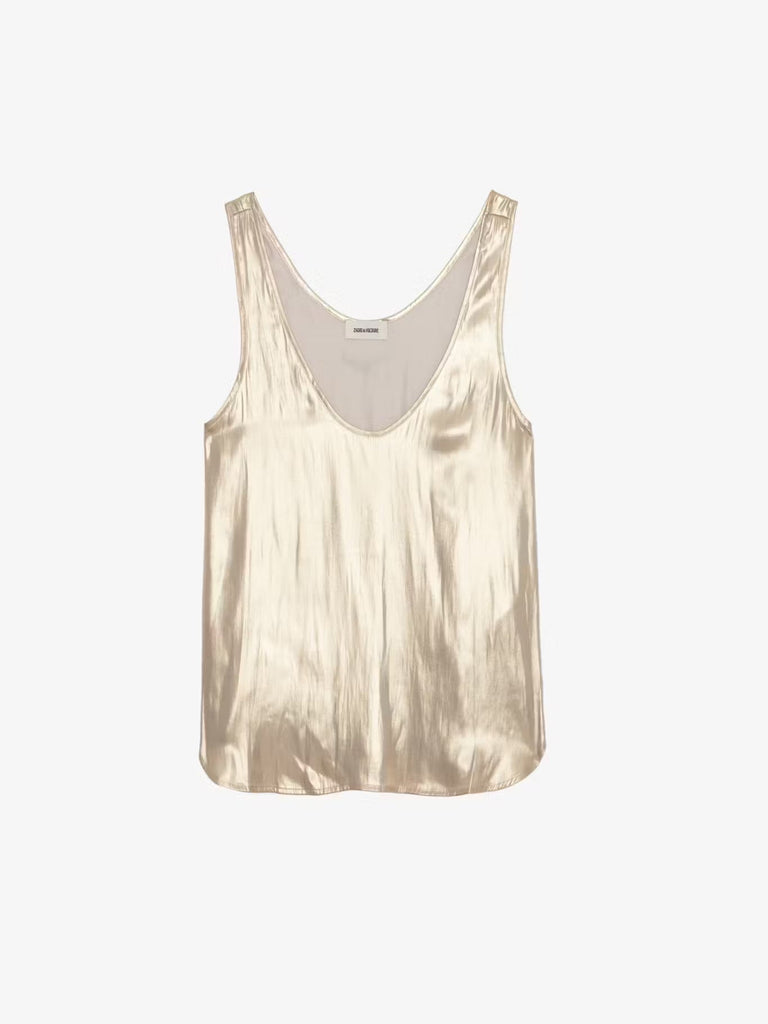 ZADIG & VOLTAIRE - TARYS SATIN TOP - Gold - camisole_Zadig & Voltaire - Aritmetik - montreal