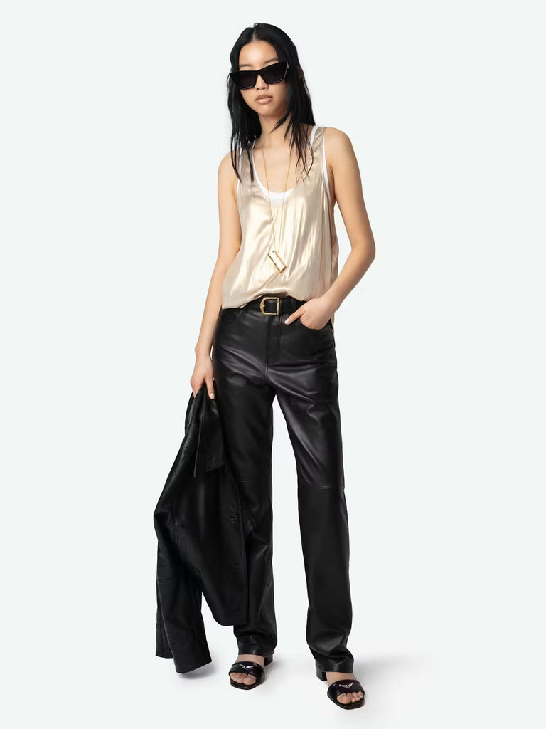 ZADIG & VOLTAIRE - TARYS SATIN TOP - Gold - camisole_Zadig & Voltaire - Aritmetik - montreal