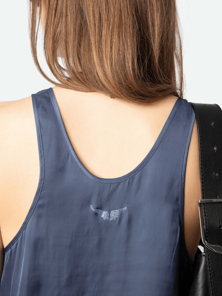 ZADIG & VOLTAIRE - TARYS SATIN TOP - NAVY - camisole_Zadig & Voltaire - Aritmetik - montreal