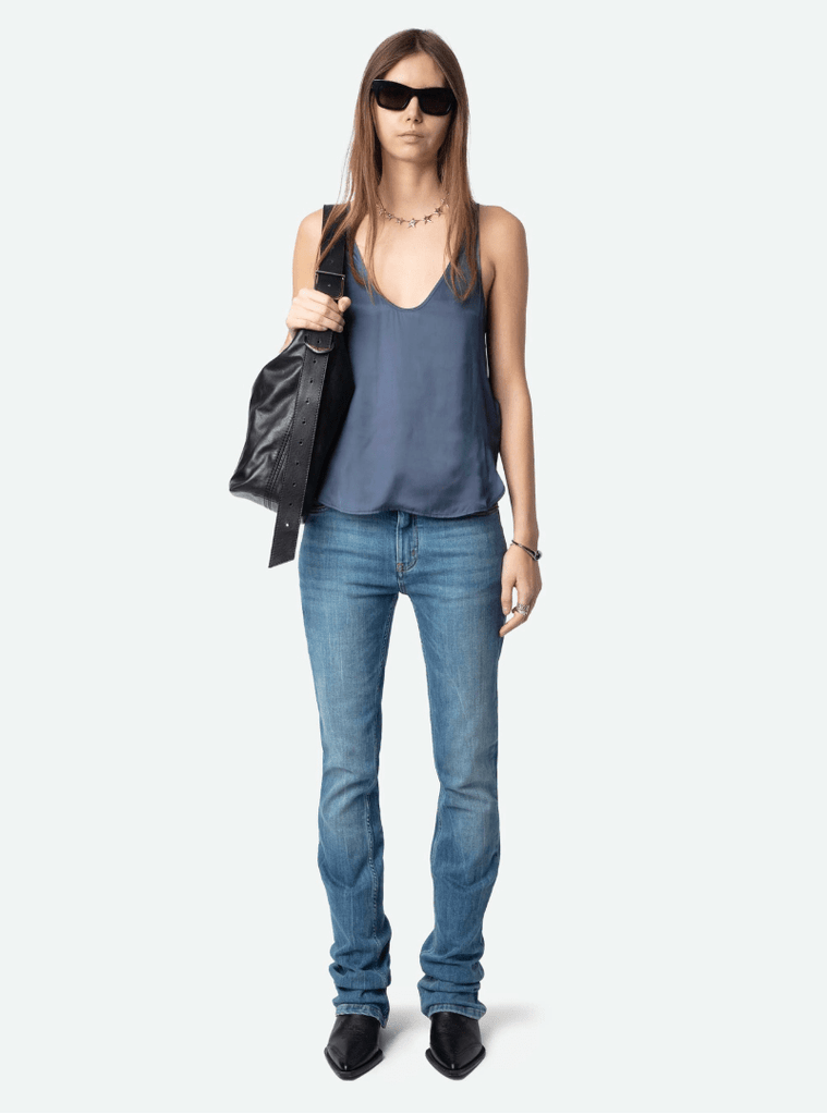ZADIG & VOLTAIRE - TARYS SATIN TOP - NAVY - camisole_Zadig & Voltaire - Aritmetik - montreal