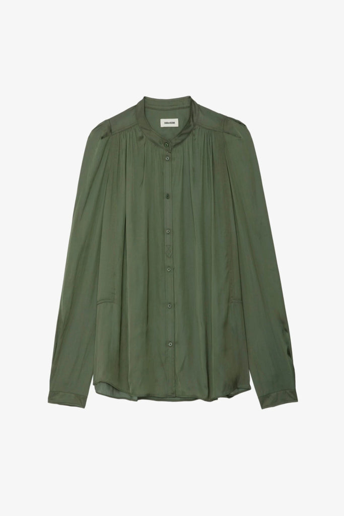 ZADIG & VOLTAIRE - Tchin Satin Blouse - Khaki - Shirt_Zadig & Voltaire - Aritmetik - montreal