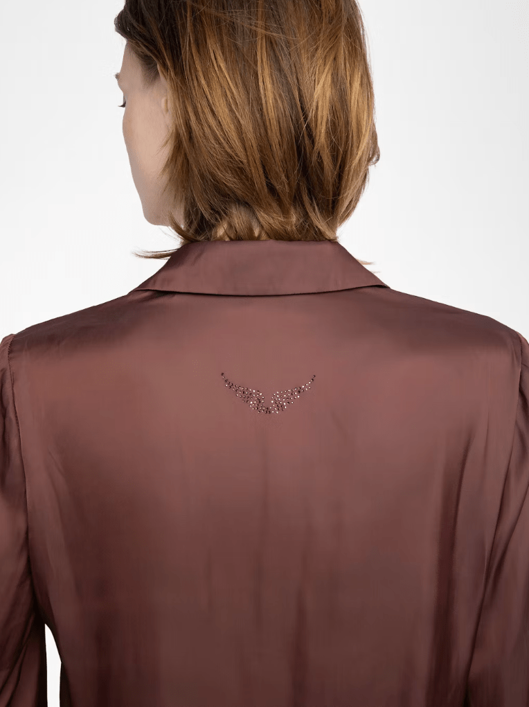 ZADIG & VOLTAIRE - Thely satin shirt - Burgundy - Shirt_Zadig & Voltaire - Aritmetik - montreal