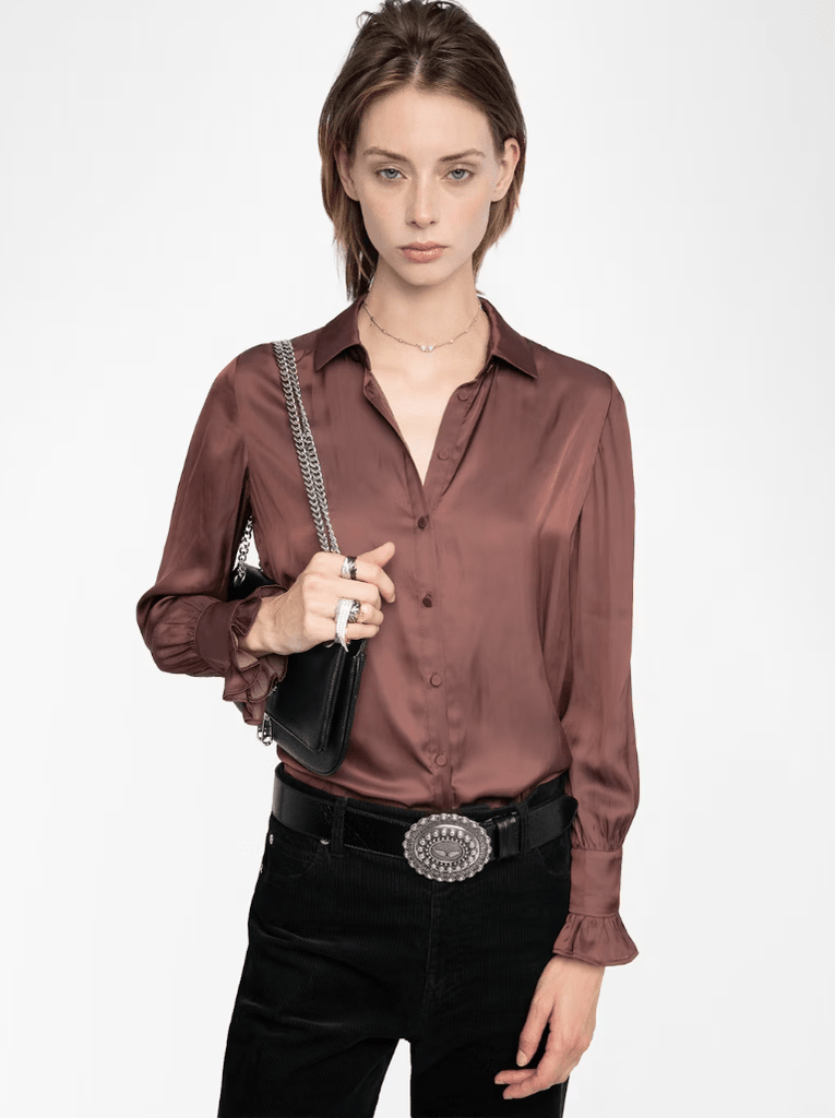 ZADIG & VOLTAIRE - Thely satin shirt - Burgundy - Shirt_Zadig & Voltaire - Aritmetik - montreal
