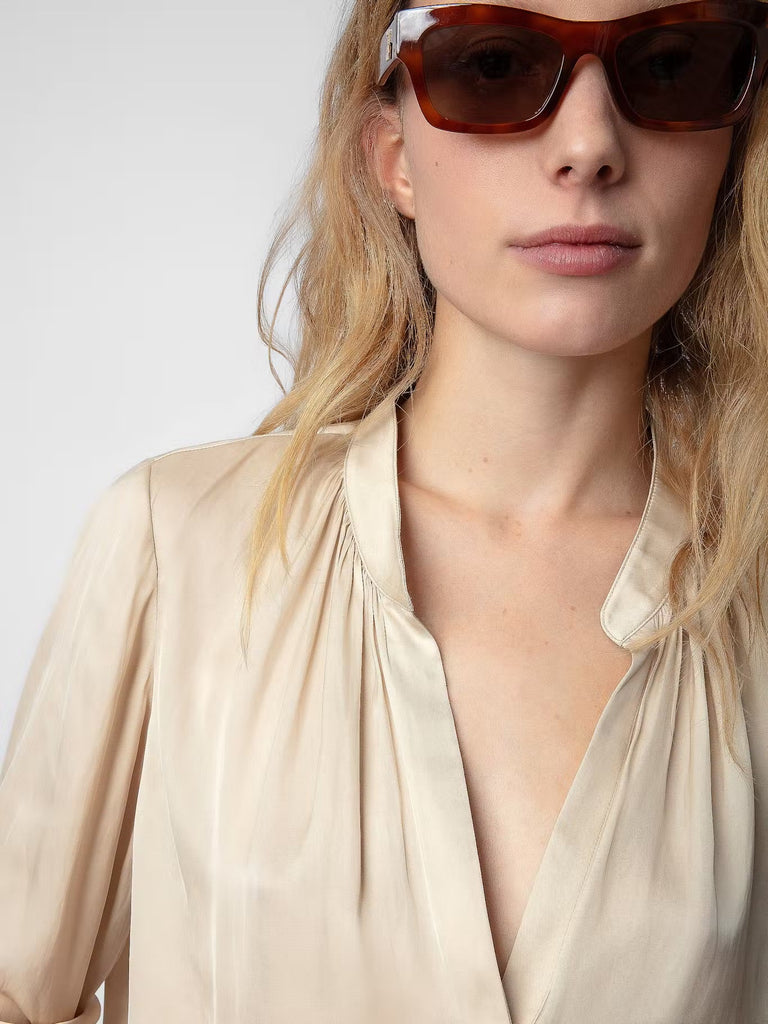 ZADIG & VOLTAIRE - Tink Satin Blouse - Beige - Shirt_Zadig & Voltaire - Aritmetik - montreal