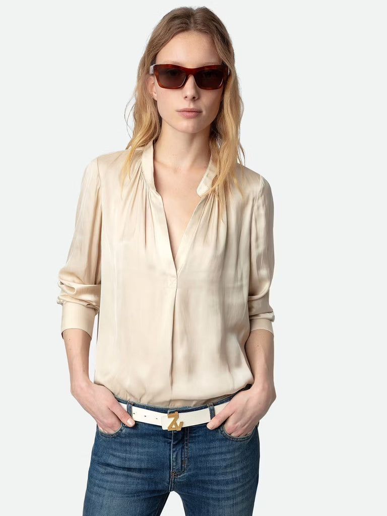 ZADIG & VOLTAIRE - Tink Satin Blouse - Beige - Shirt_Zadig & Voltaire - Aritmetik - montreal