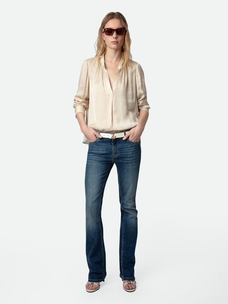 ZADIG & VOLTAIRE - Tink Satin Blouse - Beige - Shirt_Zadig & Voltaire - Aritmetik - montreal