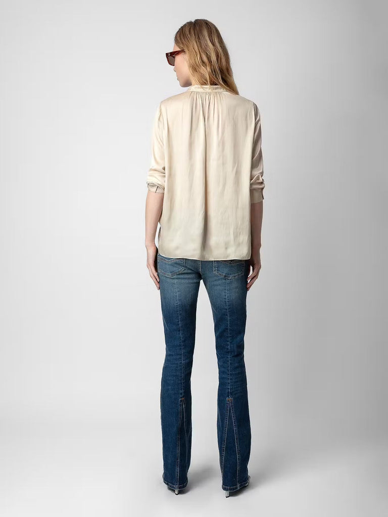 ZADIG & VOLTAIRE - Tink Satin Blouse - Beige - Shirt_Zadig & Voltaire - Aritmetik - montreal