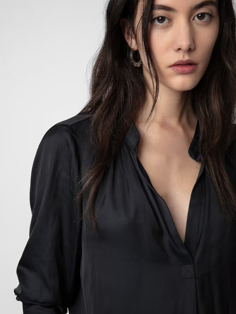 ZADIG & VOLTAIRE - Tink Satin Blouse - Black - Shirt_Zadig & Voltaire - Aritmetik - montreal