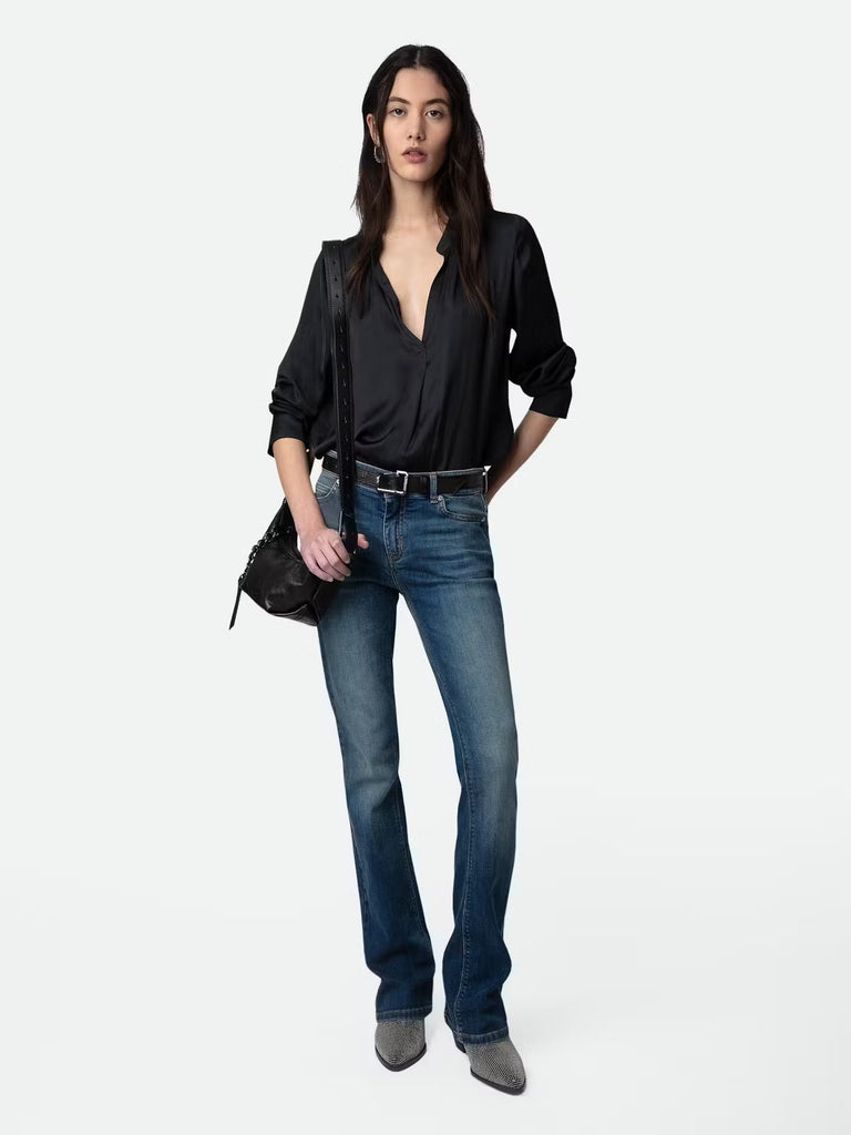 ZADIG & VOLTAIRE - Tink Satin Blouse - Black - Shirt_Zadig & Voltaire - Aritmetik - montreal