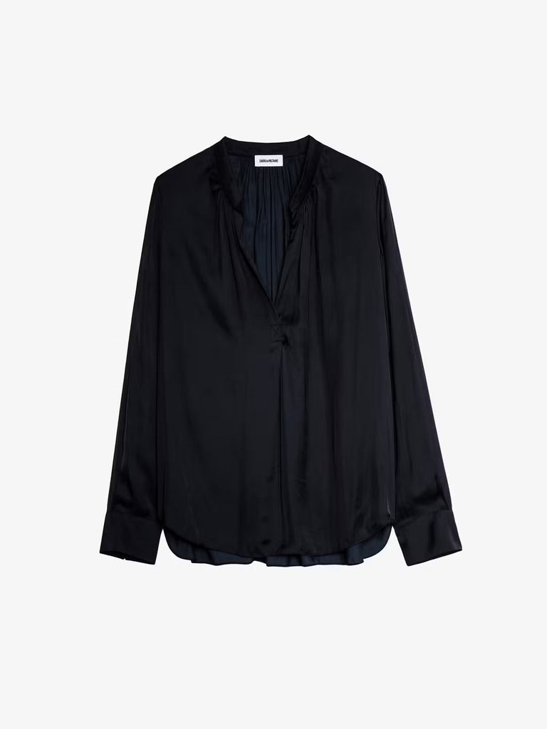 ZADIG & VOLTAIRE - Tink Satin Blouse - Black - Shirt_Zadig & Voltaire - Aritmetik - montreal