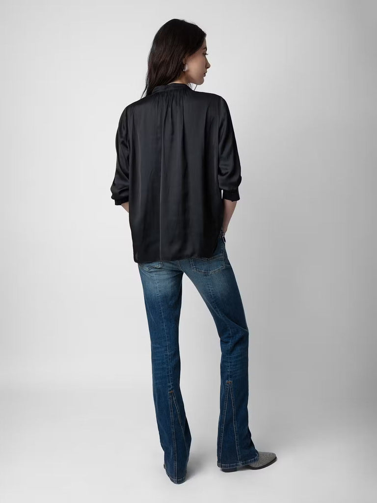 ZADIG & VOLTAIRE - Tink Satin Blouse - Black - Shirt_Zadig & Voltaire - Aritmetik - montreal