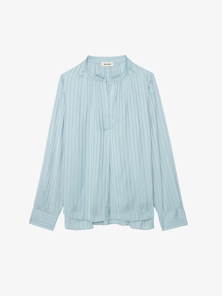 ZADIG & VOLTAIRE - Tink Satin Blouse - Bleu - Shirt_Zadig & Voltaire - Aritmetik - montreal