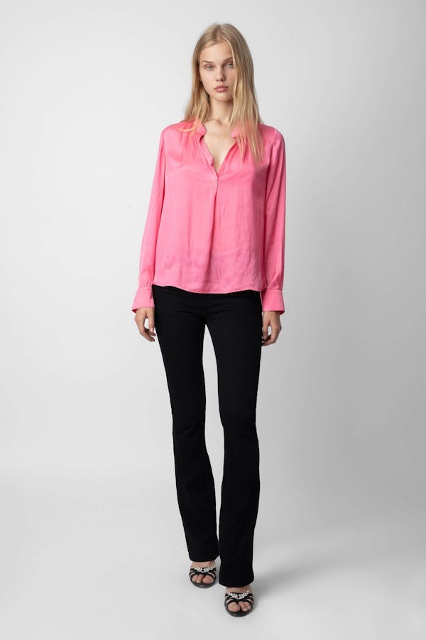 ZADIG & VOLTAIRE - Tink Satin Perm SHIRT - Pink - Shirt_Zadig & Voltaire - Aritmetik - montreal