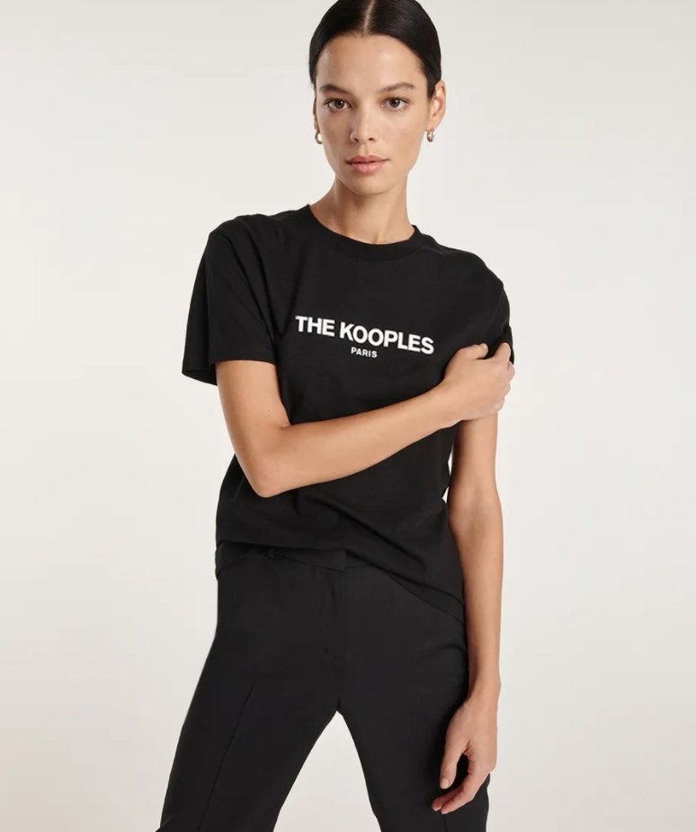 BLACK ROCK COTTON T-SHIRT WITH KOOPLES LOGO-T-shirt_The Kooples-Aritmetik-montreal