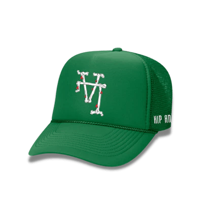 DEAD LA BONE TRUCKER HATS GREEN-CAPS_HIP & BONE-Aritmetik-montreal