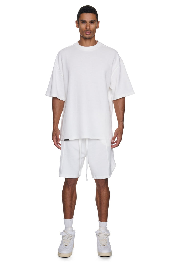 HIP & BONE - COLLAR LOGO WAFFLE TEE - White-T-shirt_HIP & BONE-Aritmetik-montreal