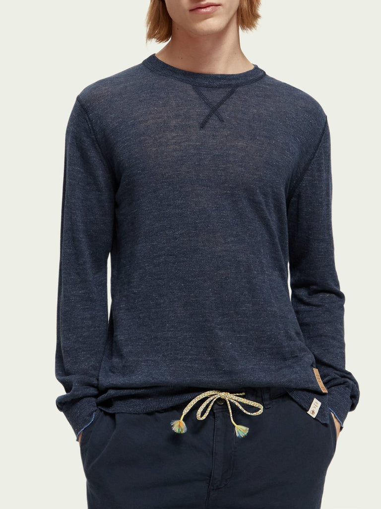 Linen-blended crewneck sweater-Crew Neck_Scotch & Soda-Aritmetik-montreal