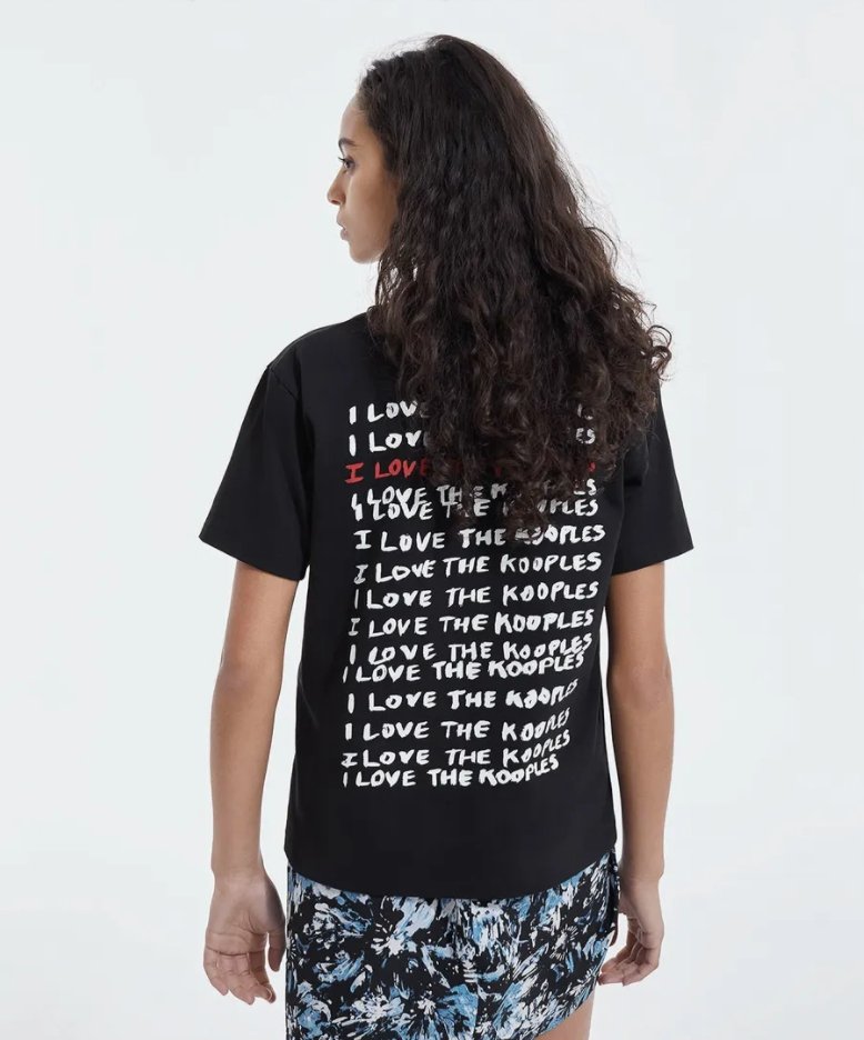 LOVE THE KOOPLES T-SHIRT IN COTTON - BLACK-T-shirt_The Kooples-Aritmetik-montreal