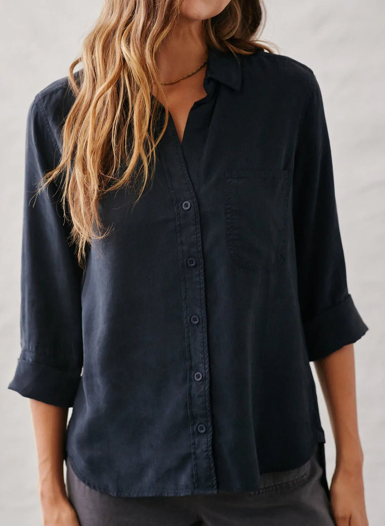 Oceanside Top - Vintage Black-Shirt_Bella Dahl-Aritmetik-montreal