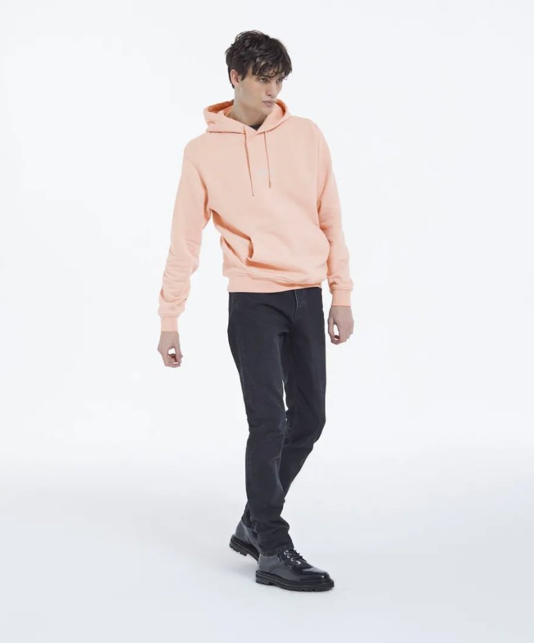 PINK COTTON HOODIE WITH LOGO ON THE CHEST-Hoodie_The Kooples-Aritmetik-montreal
