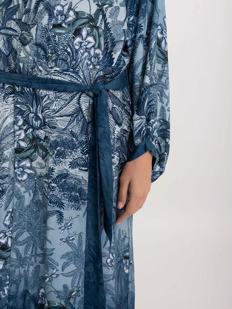 Printed kimono dress in viscose satin-Kimono_Replay-Aritmetik-montreal